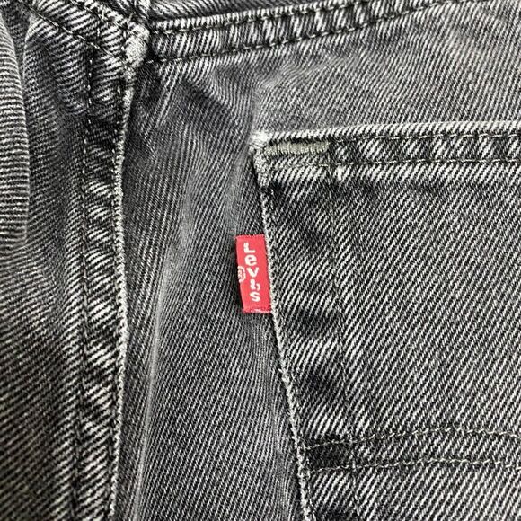 Levis 505 Jeans Mens 34x30 (Tag 34x32) Black Denim Straight Grunge Skater Y2K - Picture 10 of 13